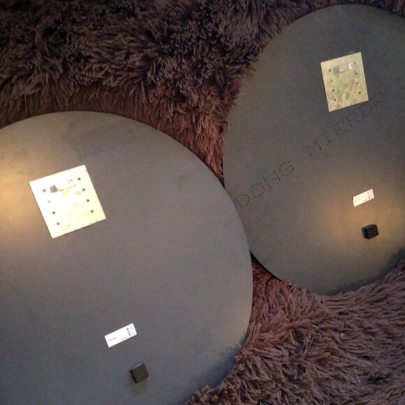 A Fabulous Pair (2) of Vintage Pop art Ikea Tranby Round Mosaic Wall Mirrors - Picture 8 of 9